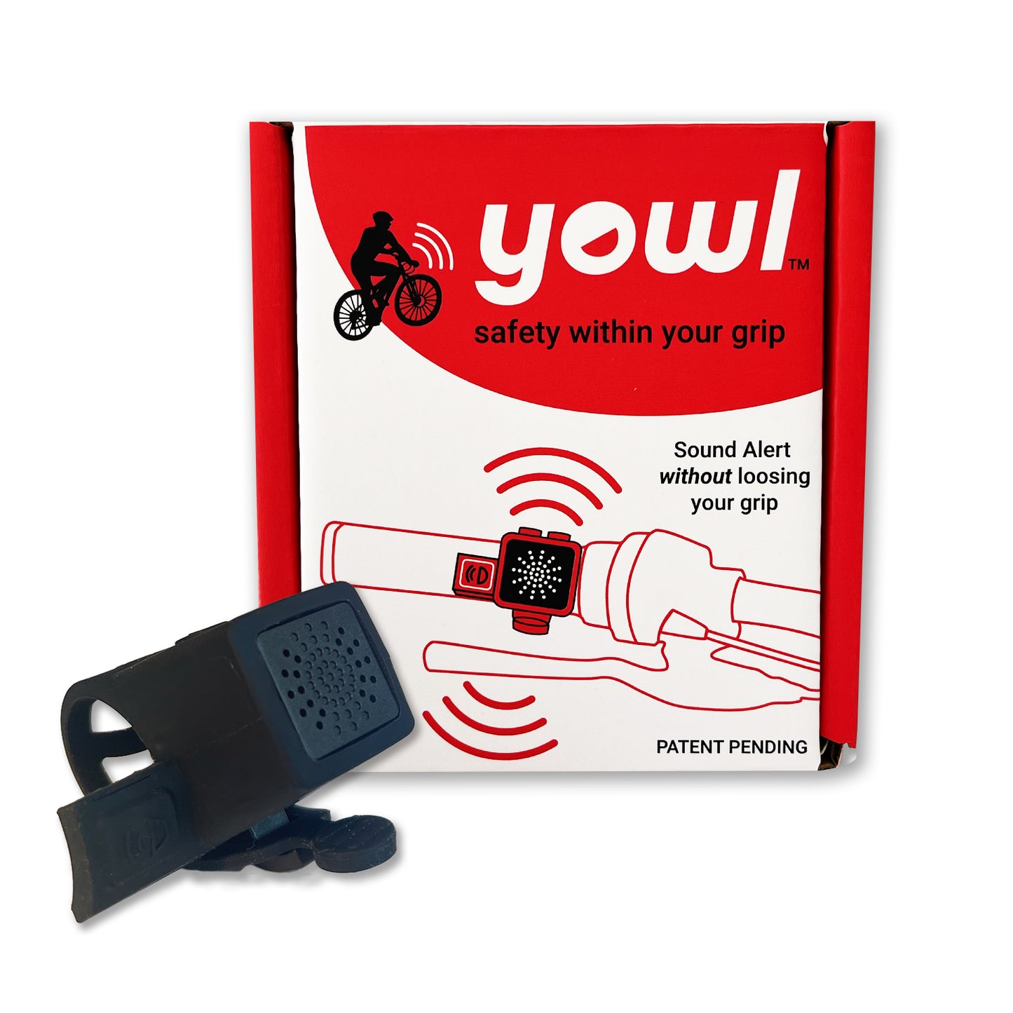 Yowl Rechargeable Bike Horn with Squeeze Trigger for Instant Alerts (Right Handlebar | Black)
